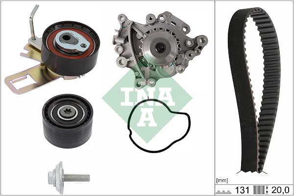 Zestaw paska rozrządu + pompa cieczy chłodzącej do Forda, 530 0760 30, INA w ofercie sklepu e-autoparts.pl 